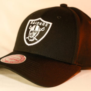 Mitchell & Ness OSFA NFL Oakland Raiders Black & White Flexfit 110 Logo Low Pro Snapback